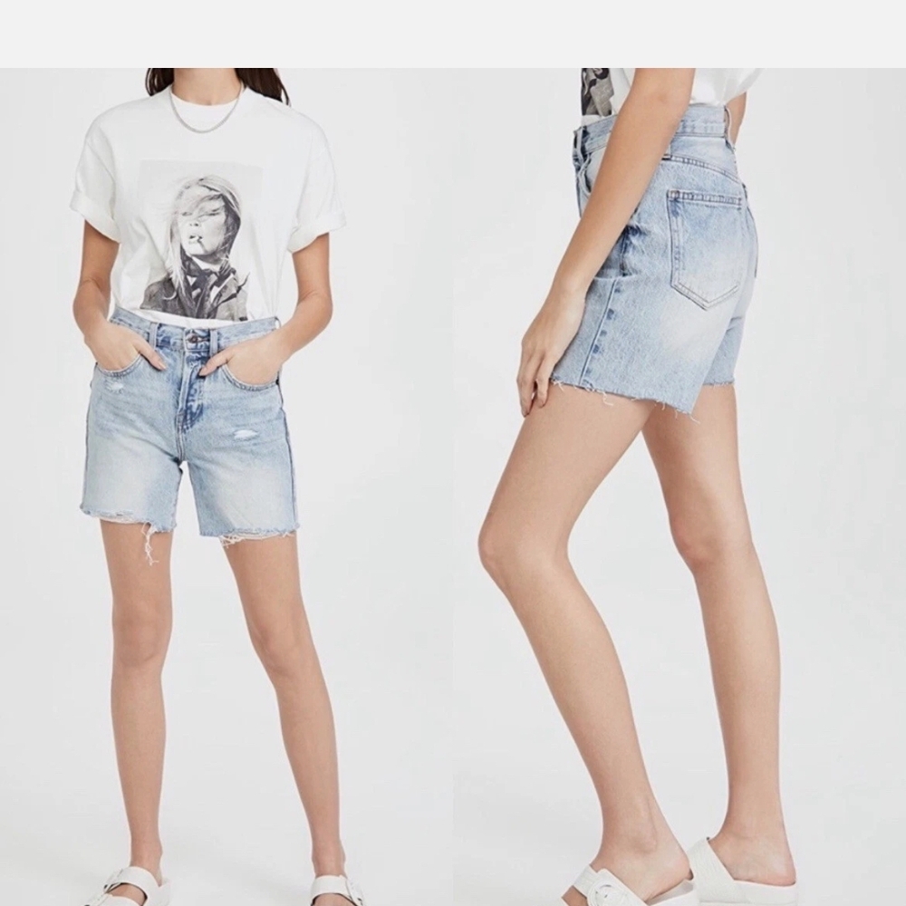 Pistola High-waisted Devin Short in St.Tropez wash. Relaxed Fit and Raw Hem